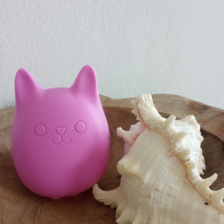 A Purrfy next to a sea shell